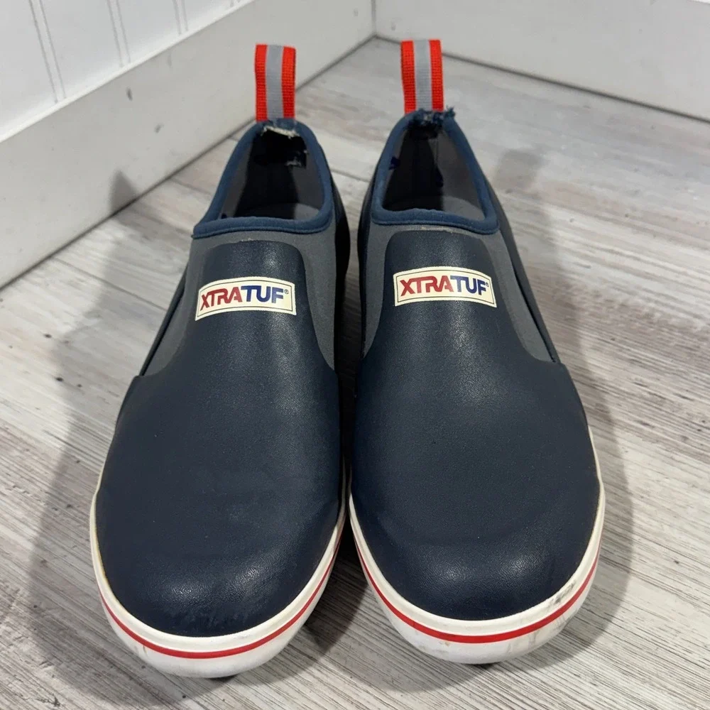 Xtratuf Men's Waterproof Deck Shoes Size 8 Navy Blue Rainboots Low Top